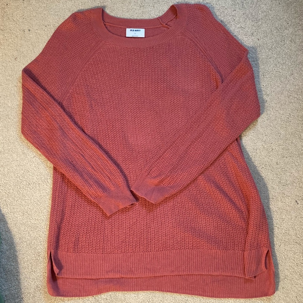 Pink oversized knit sweater